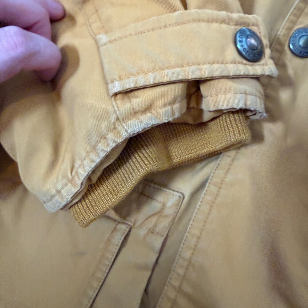 Vintage 90s Eddie Bauer Men's Yellow Goose Down Coat Outdoors Warm M - Picture 7 of 14